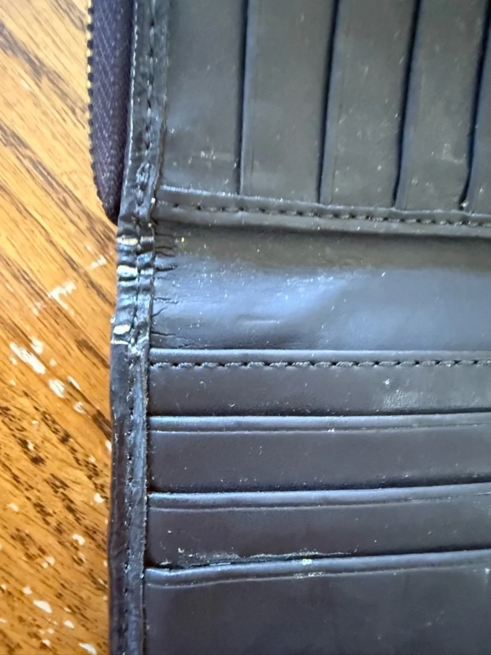 Coach Signature Striped Studded Accordion Zip Wallet